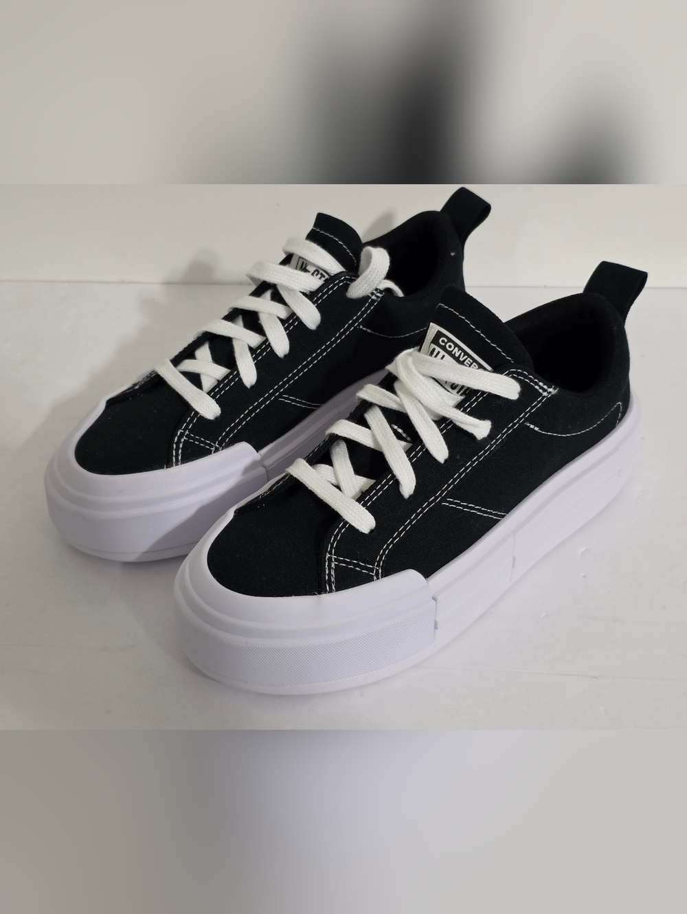 Converse Black and White Platform Low-Top Sneakers